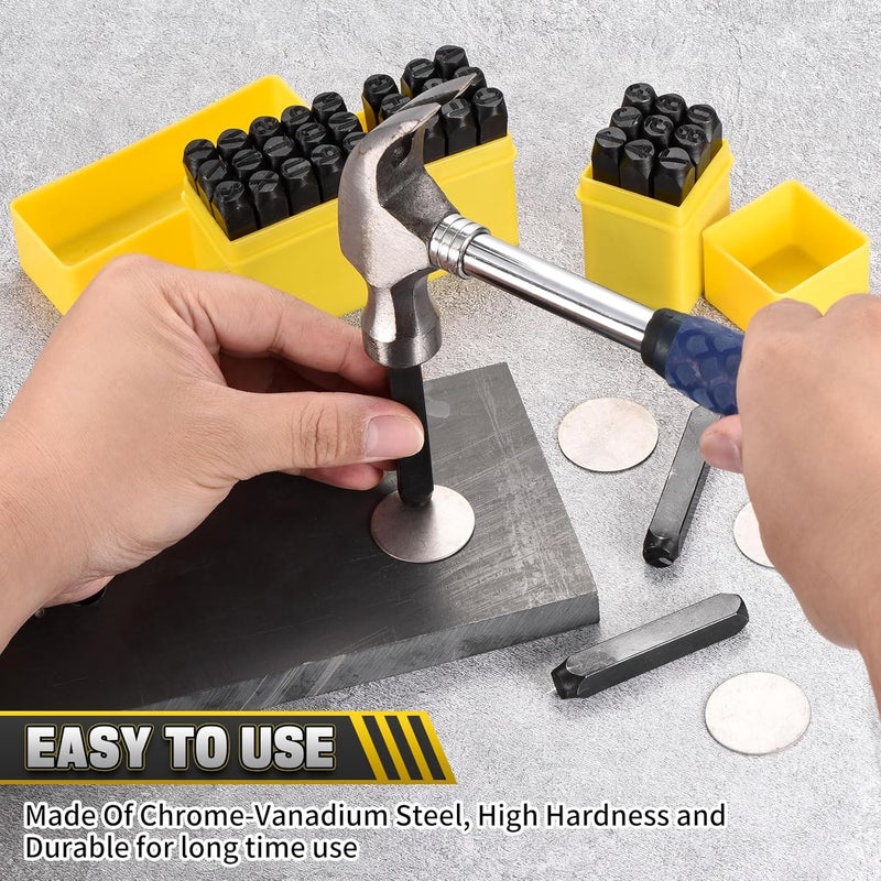 WorkBless 36PCS Metal Stamping Kit, 5/16" (8mm) Steel Number and Letter Punch Set, Include A-Z Alphabet, Number 0-8, & Symbol, Stamping Tool for Imprinting Plastic, Wood, Leather, Jewelry - Image 5